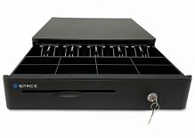 Денежный ящик электромеханический SPACE BOX-410R, черный, Shtrih, 400х405х88мм, 5к/8м