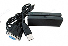 Считыватель магнитных карт CR1300-C, USB, эмуляция RS232, черный